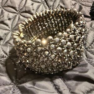 Sparkling Silver Crystal Stretch Bracelet - Women Jewelry